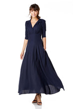 Load image into Gallery viewer, The Dorothy in navy wool crepe