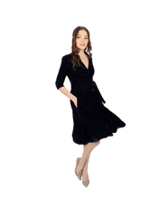 Load image into Gallery viewer, The Dorothy in navy velvet