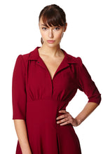Load image into Gallery viewer, The Dorothy dress in burgundy crepe