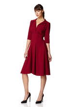Load image into Gallery viewer, The Dorothy dress in burgundy crepe
