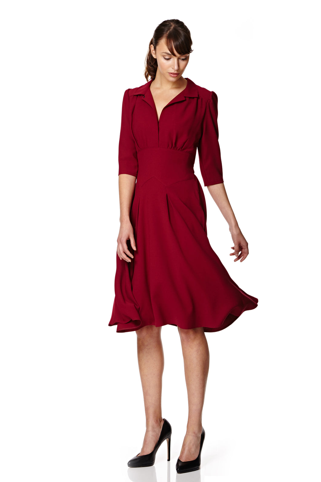 The Dorothy dress in burgundy crepe