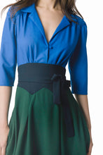 Load image into Gallery viewer, The Dorothy in colour block wool crepe