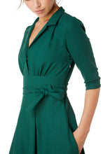 Load image into Gallery viewer, Green wool crepe Dorothy dress