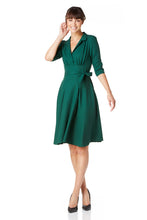 Load image into Gallery viewer, Green wool crepe Dorothy dress