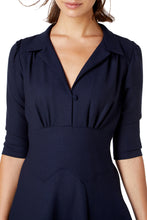 Load image into Gallery viewer, The Dorothy in navy wool crepe