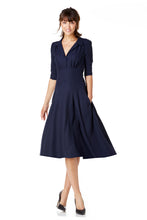 Load image into Gallery viewer, The Dorothy in navy wool crepe