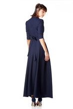 Load image into Gallery viewer, The Dorothy in navy wool crepe