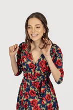 Load image into Gallery viewer, The Dorothy in rose print cotton