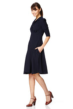 Load image into Gallery viewer, The Dorothy dress in navy crepe