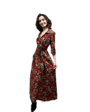 Load image into Gallery viewer, The Dorothy in red floral print corduroy

