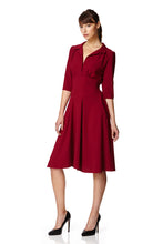 Load image into Gallery viewer, The Dorothy dress in burgundy crepe
