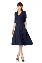 Load image into Gallery viewer, The Dorothy in navy wool crepe
