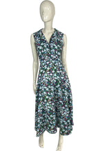 Load image into Gallery viewer, The Dorothy and Frances dress in purp &amp; green floral print cotton
